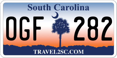 SC license plate OGF282