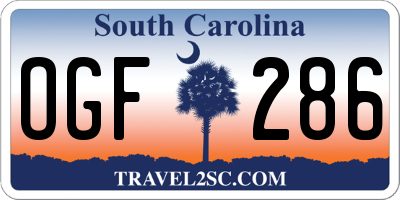 SC license plate OGF286