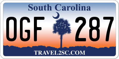 SC license plate OGF287