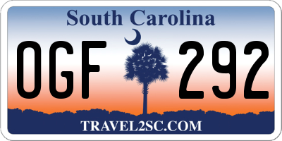 SC license plate OGF292