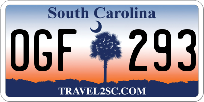 SC license plate OGF293