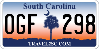 SC license plate OGF298