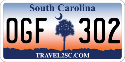 SC license plate OGF302