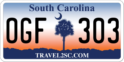 SC license plate OGF303