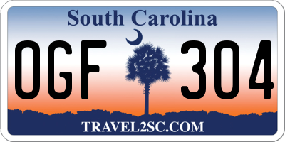 SC license plate OGF304