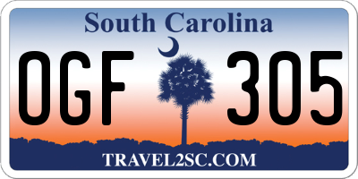 SC license plate OGF305