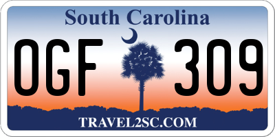 SC license plate OGF309