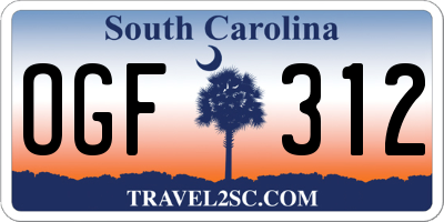 SC license plate OGF312