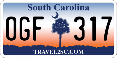 SC license plate OGF317