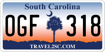 SC license plate OGF318