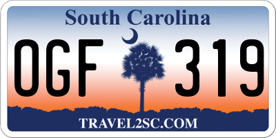 SC license plate OGF319