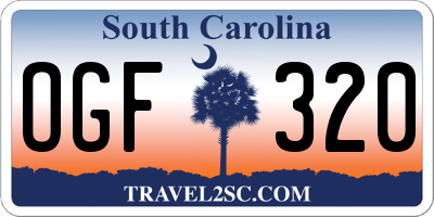 SC license plate OGF320