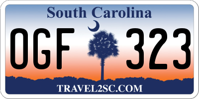 SC license plate OGF323