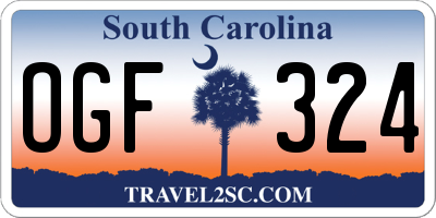 SC license plate OGF324