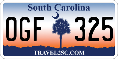 SC license plate OGF325