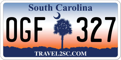 SC license plate OGF327