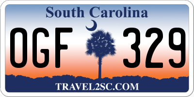 SC license plate OGF329