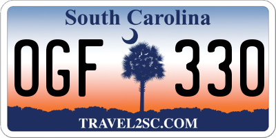 SC license plate OGF330