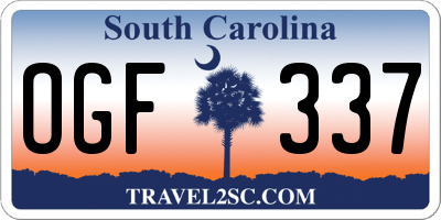 SC license plate OGF337