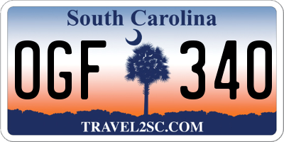 SC license plate OGF340