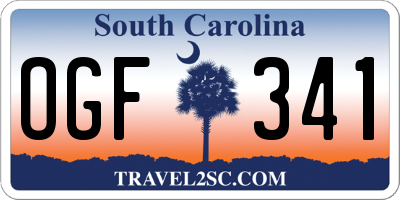 SC license plate OGF341