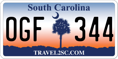 SC license plate OGF344