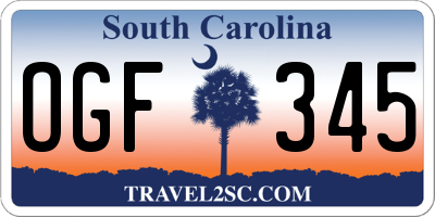 SC license plate OGF345