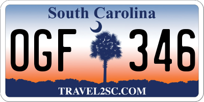 SC license plate OGF346