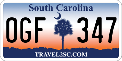 SC license plate OGF347