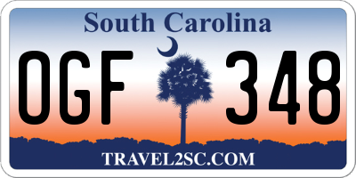 SC license plate OGF348