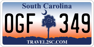SC license plate OGF349