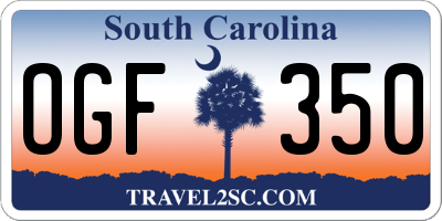 SC license plate OGF350