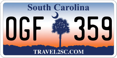 SC license plate OGF359