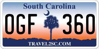 SC license plate OGF360