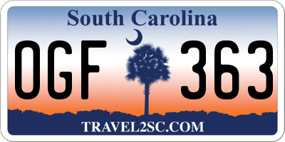 SC license plate OGF363