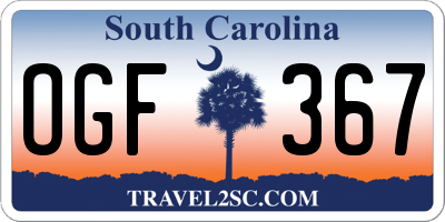 SC license plate OGF367