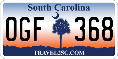 SC license plate OGF368