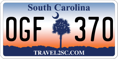 SC license plate OGF370