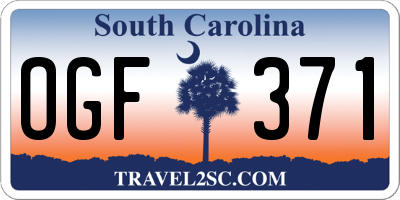SC license plate OGF371
