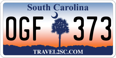 SC license plate OGF373