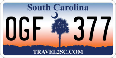 SC license plate OGF377