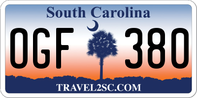 SC license plate OGF380