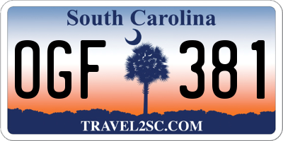 SC license plate OGF381