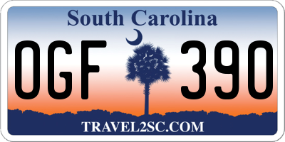 SC license plate OGF390