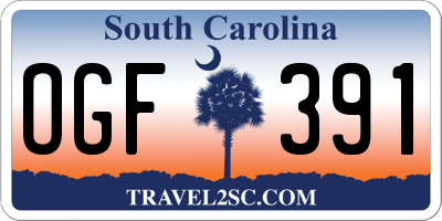 SC license plate OGF391