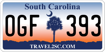 SC license plate OGF393