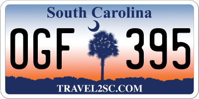 SC license plate OGF395