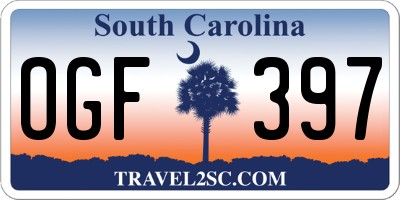 SC license plate OGF397