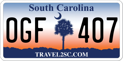 SC license plate OGF407