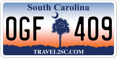 SC license plate OGF409
